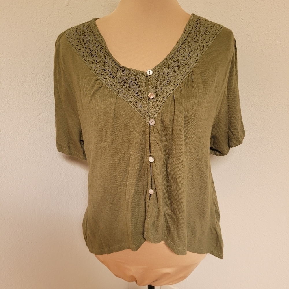 Lucky Brand Green Blouse